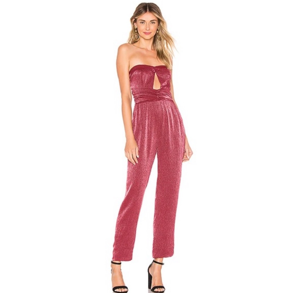 X Revolve Opal Jumpsuit In Raspberry Red - image 1